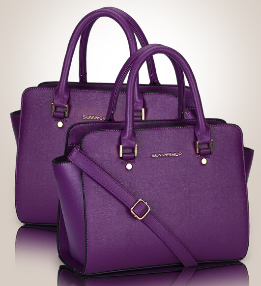 Фиолетовая кожаная сумка