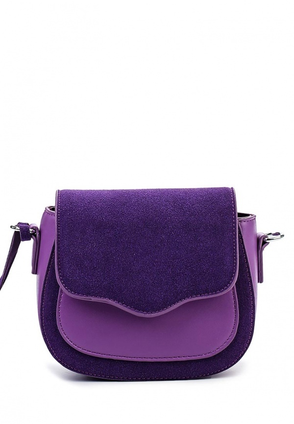 Фиолетовая замшевая сумка через плечо