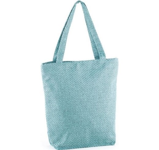 Голубая вместительная и практичная женская летняя сумка