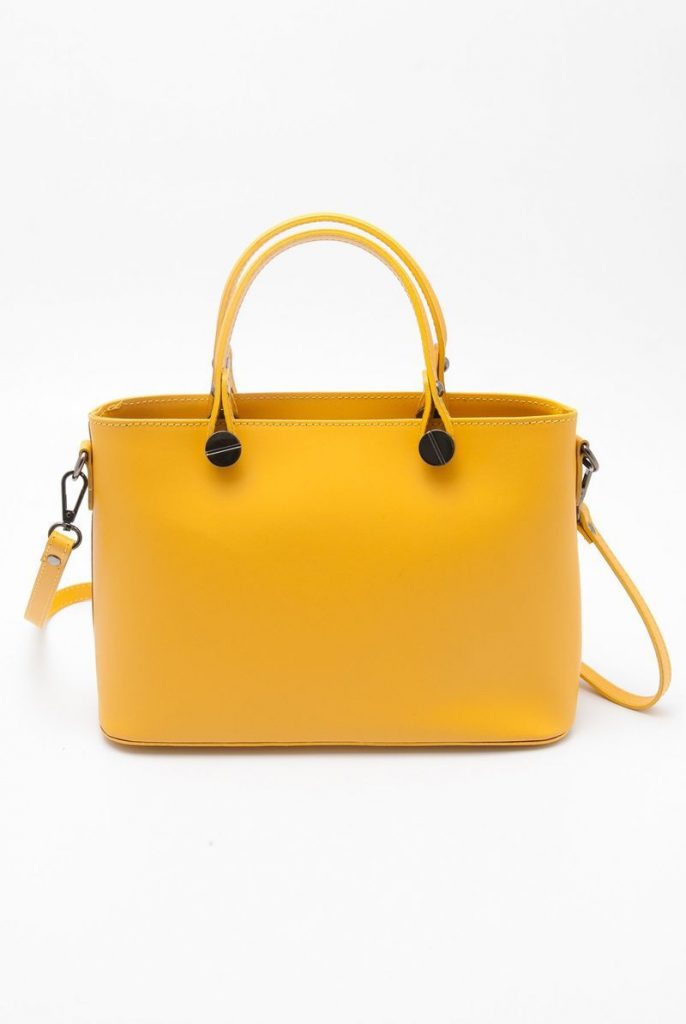 Кожаная желтая сумка-тоут
