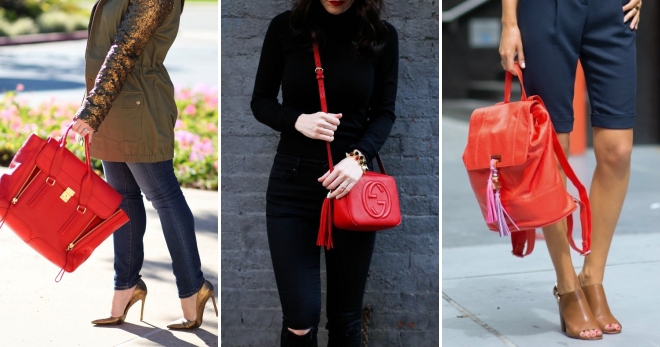 Красная сумка – какие модели бывают