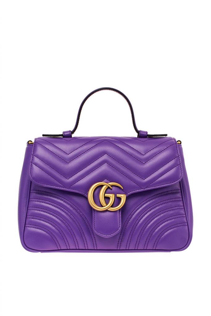 Стеганая фиолетовая сумка GG