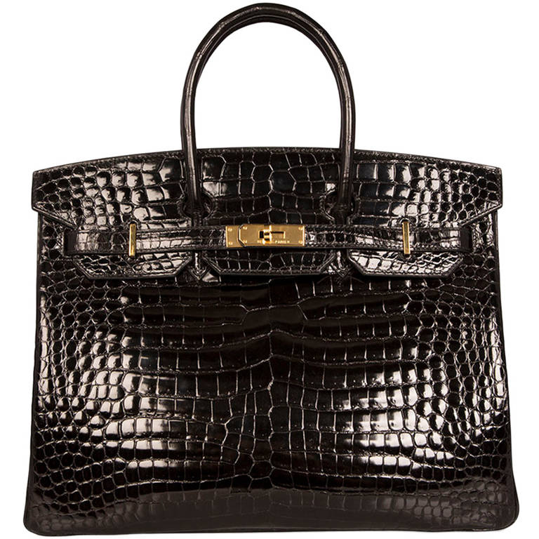 Black Crocodile Birkin Bag от Hermes